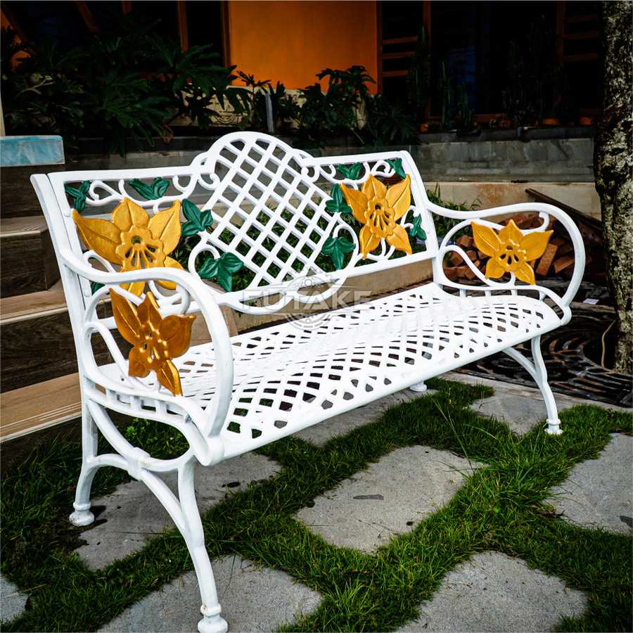 TERMURAH KURSI TAMAN ANTIK MOTIF BUNGA ALUMINIUM KUALITAS OKE