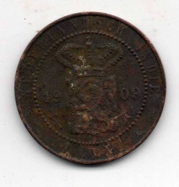A4015 Koin Kuno Ned Indie 1 Cent tahun 1909 Sesuai Gambar Asli Ready