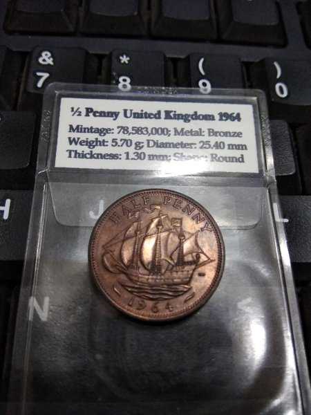 X525 Great Britain - Inggris Half Penny Tahun 1962 Detil Oke Sesuai Gambar