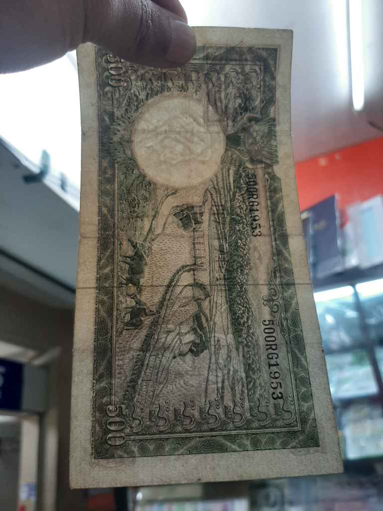 Uang kuno indonesia seri hewan harimau tahun 1957 rp 500