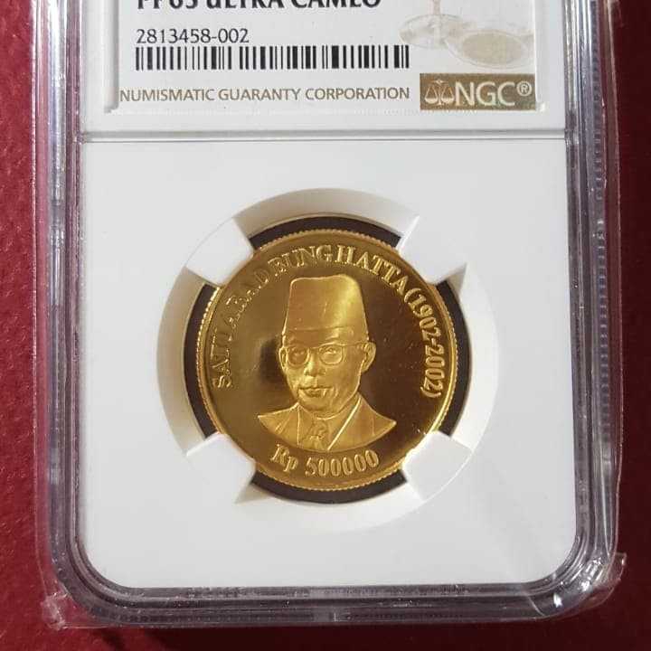 bung Hatta gold koin NGC pf 63