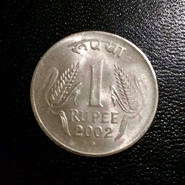 India - 1 rupee 2002(n) [uang kuno / asing / koin]