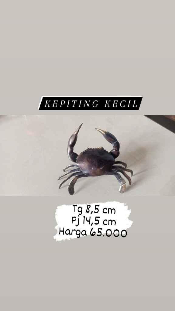 Miniatur Kepiting Bahan Tembaga Dan Perak