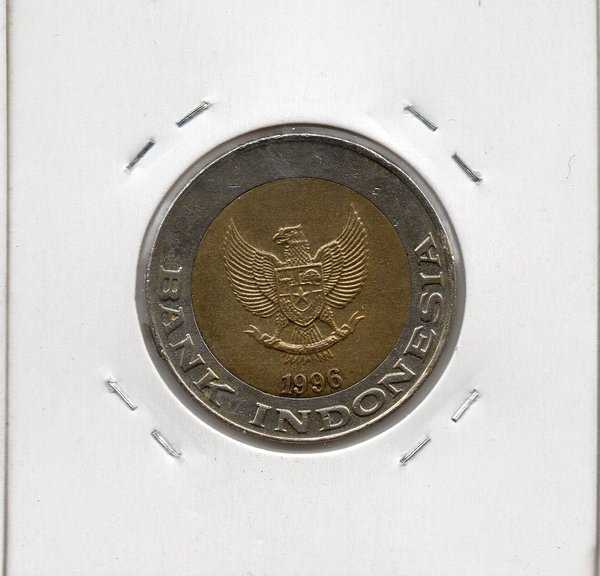 X166 Indonesia 1000 Rupiah kelapa Sawit Bimetal Tahun 1996 1 Keping