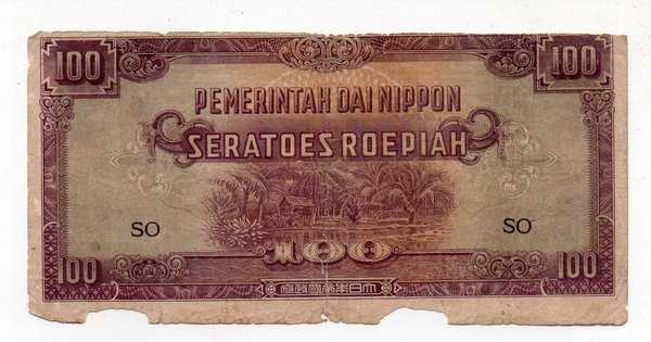 BL3110 100 Rupiah Pemerintah Dai Nippon kondisi apaadanya seperti gambarnya