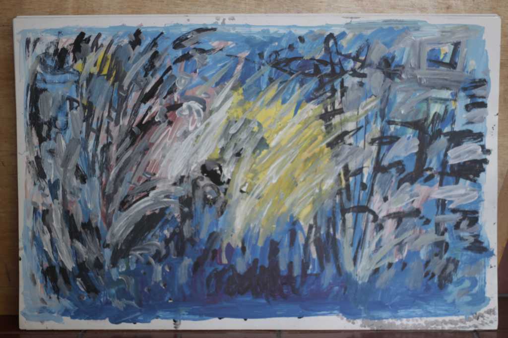 Lukisan Spidol / tinta diatas kertas ( Angin Biru )