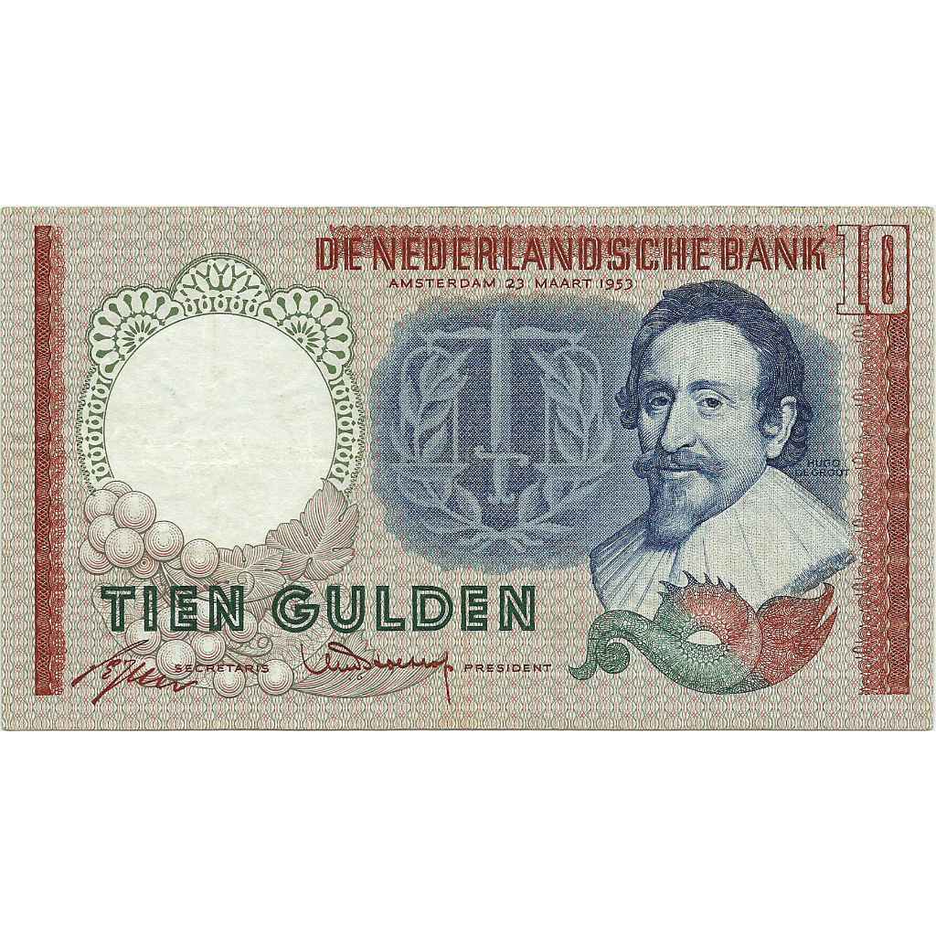 Uang Kuno Belanda (Netherland) 1953 10 Gulden