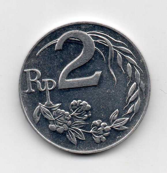 A1612 Per 1 Keping 2 Rupiah Tahun 1970 UNC Lustre