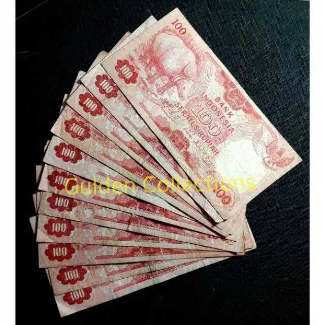 Uang kuno 100 rupiah kertas badak 1977 VF