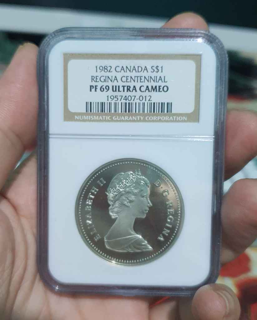 1982 Canada regina silver 1 Dollar NGC PF 69