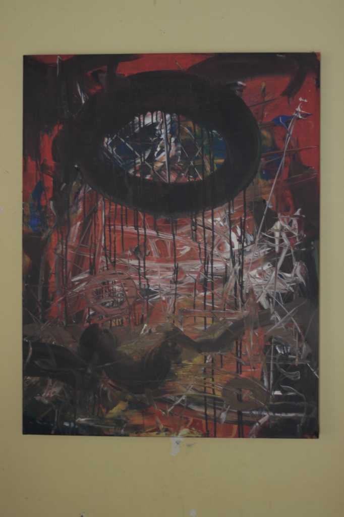 Lukisan Akrilik di atas kanvas ( Doa Bulat )