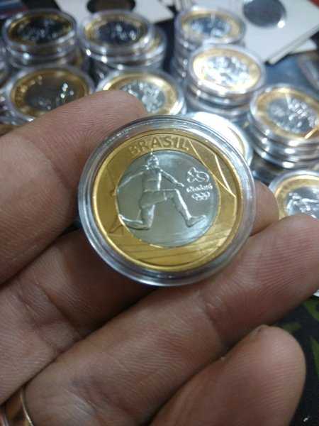 A1061 Brazil bimetal commemorative olympic Atletik unc dalam kapsul