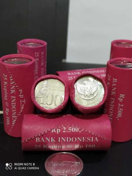 A2802 Per 1 Roll Koin Indonesia 100 Rupiah tahun 1999 Asli Ready Cocok Untuk Nambah Variasi Koleksi Jika Dipake Untuk Penambah Hiasan Mahar Juga Bisa