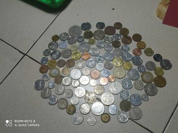 A3600 Lot 102 Keping Koin Berbeda Jenis sesuai Gambar uang kuno koin Koleksi sesuai gambar