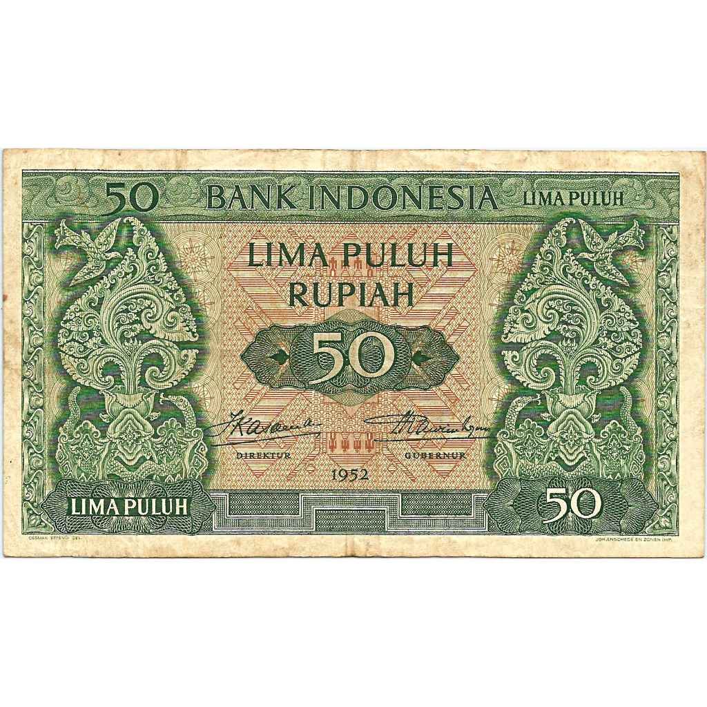 (RARE) Uang Kuno Indonesia 1952 (Kebudayaan) 50 Rupiah