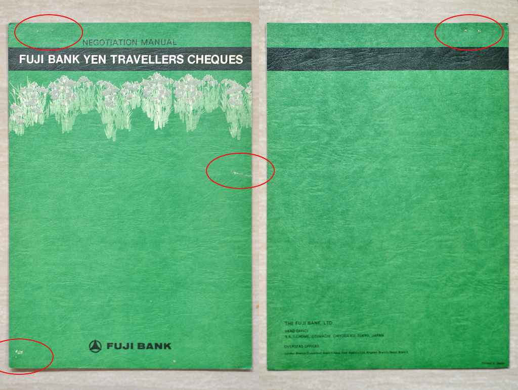 Specimen Fuji Bank Yen Travellers Cheques 1970-1980