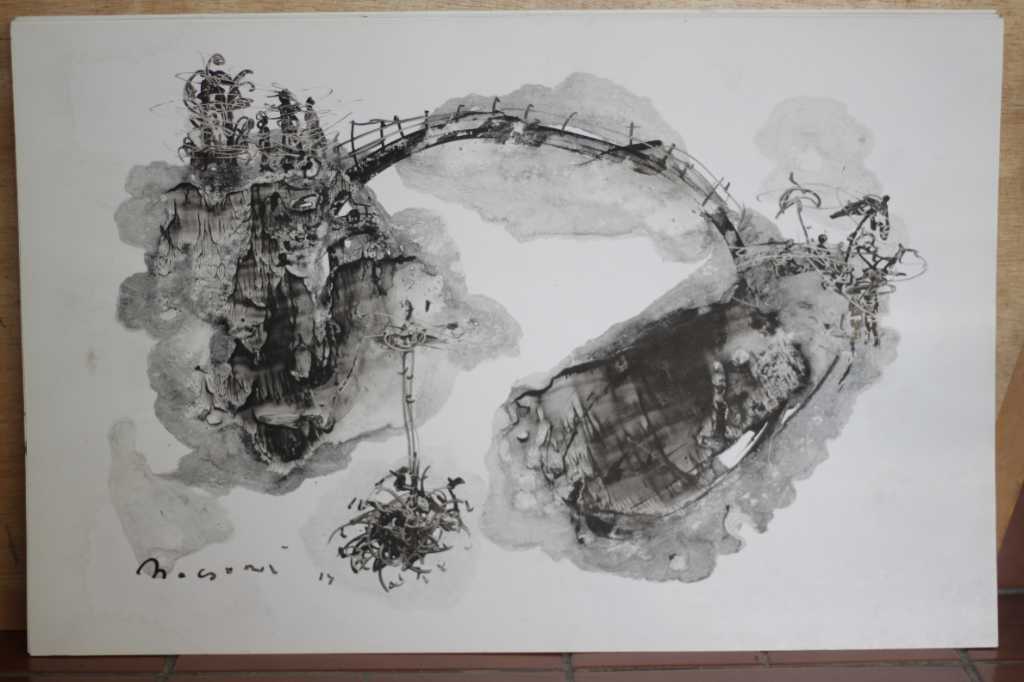 Lukisan tinta diatas kertas ( Jembatan )