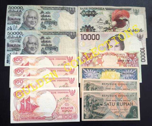 Paket uang kuno 130.417 rupiah kertas mahar pernikahan