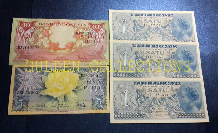 Paket uang kuno 18 rupiah kertas 10+5+1+1+1 mahar pernikahan