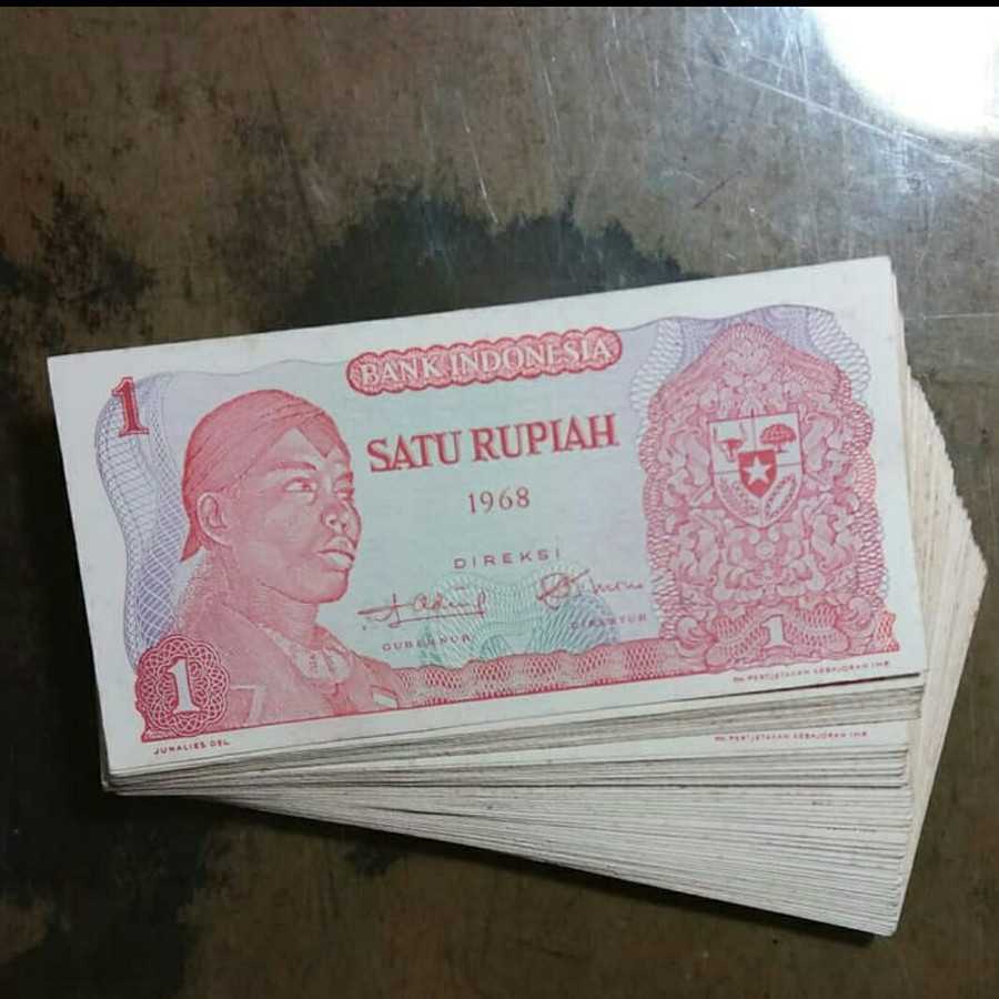 Uang kuno 1 rupiah Soedirman 1968