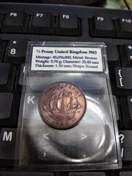 X524 Great Britain - Inggris Half Penny Tahun 1963 Detil Oke Sesuai Gambar