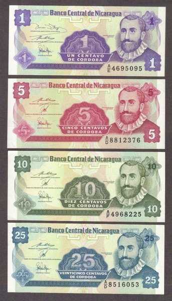 BL 436 NICARAGUA UNC SET Tahun 1991 Pecahan 1 5 10 25 centavos