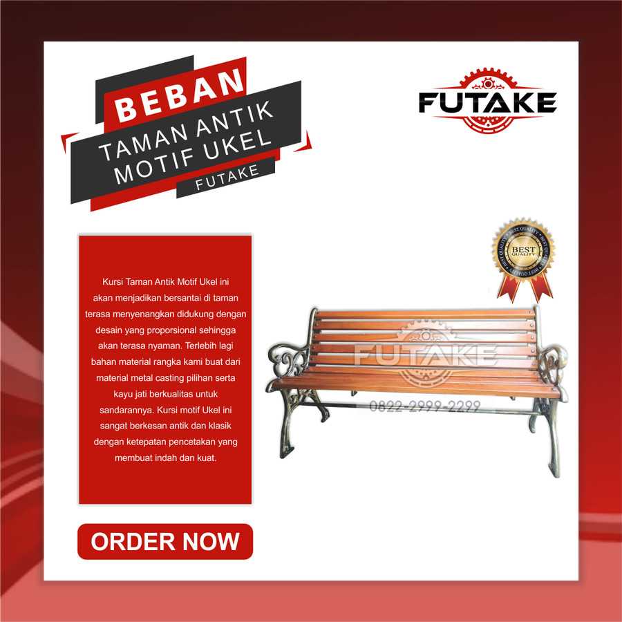 KURSI UKEL BESI COR MIX KAYU JATI KOKOH PEDESTRIAN TAMAN DOUBLE SEAT