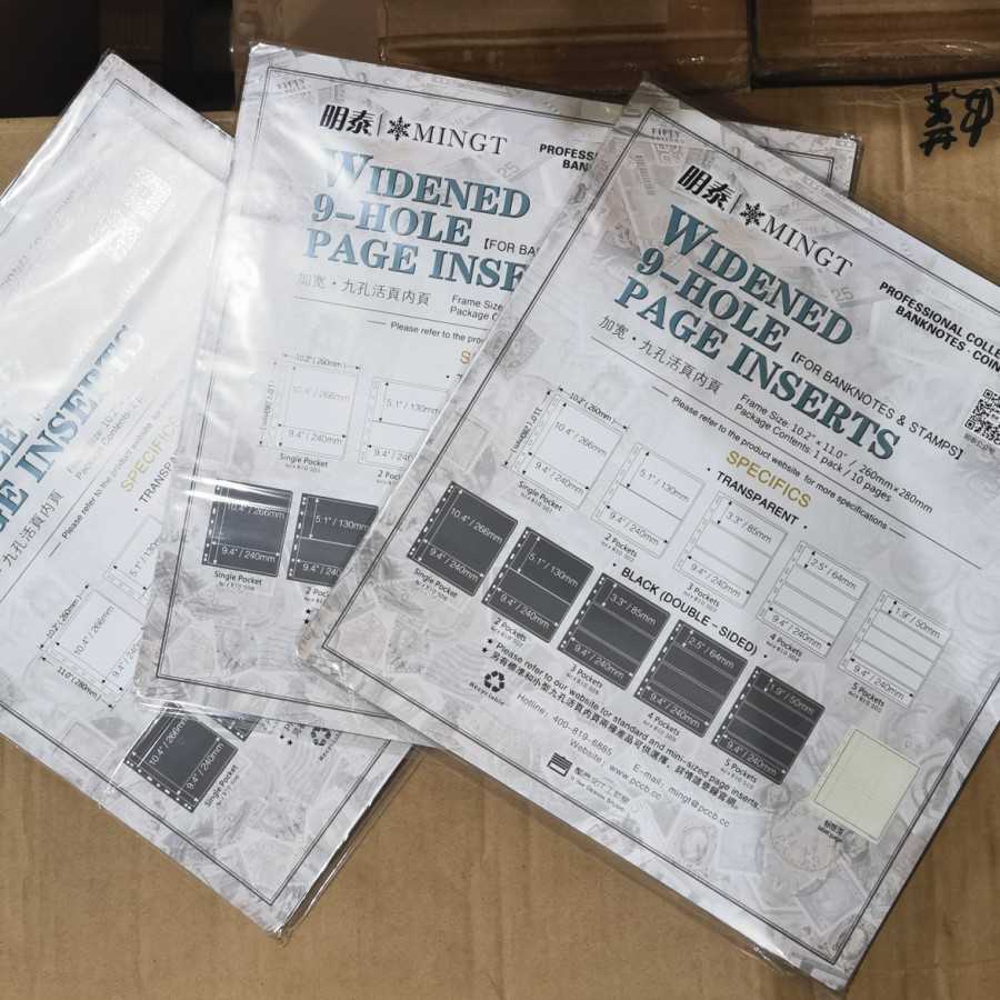 Refill uang kertas perangko mingt hitam lebar sekat 1 baris pmg pcgs