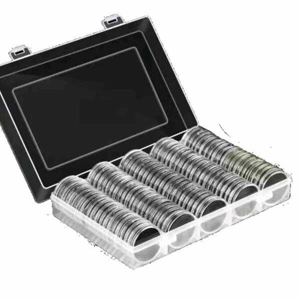 100 Pelindung koin Kapsul coin bulat 30 mm transparan busa warna box