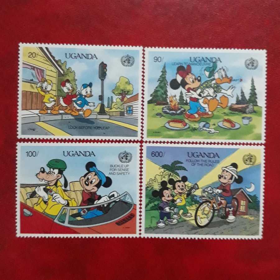 Perangko / Stamp : Uganda - Disney 4 pcs
