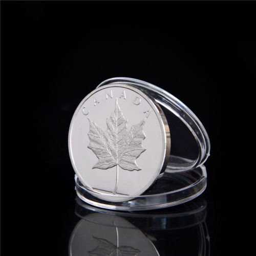 X197 1Pcs Silver-Plated Coins Canada Maple Leaves Commemorative Coin Gift