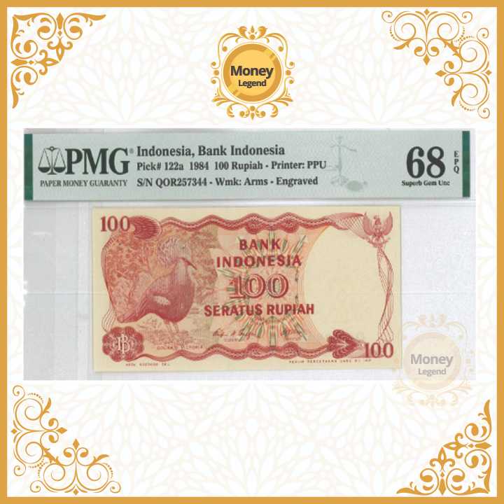 Uang Indonesia 100 Rupiah Cendrawasih PMG 68