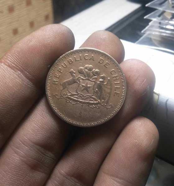 A 1794 Koin Kuno 100 Pesos Chile Tahun 1987 Bekas Pakai Kondisi Sesuai Barang