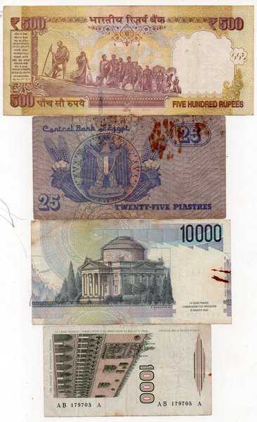 BL3329 Set 4 Lembar Uang Asing Lama Sesuai Gambar Asli Ready