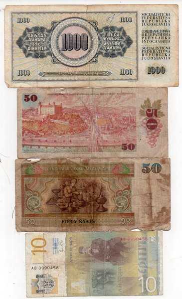 BL3332 Set 4 Lembar Uang Asing Lama Sesuai Gambar Asli Ready