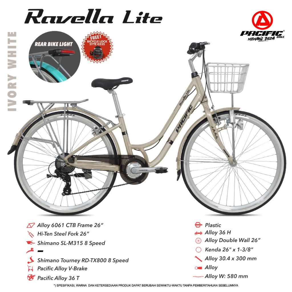 Sepeda Keranjang 26 Pacific Ravella Lite City Bike