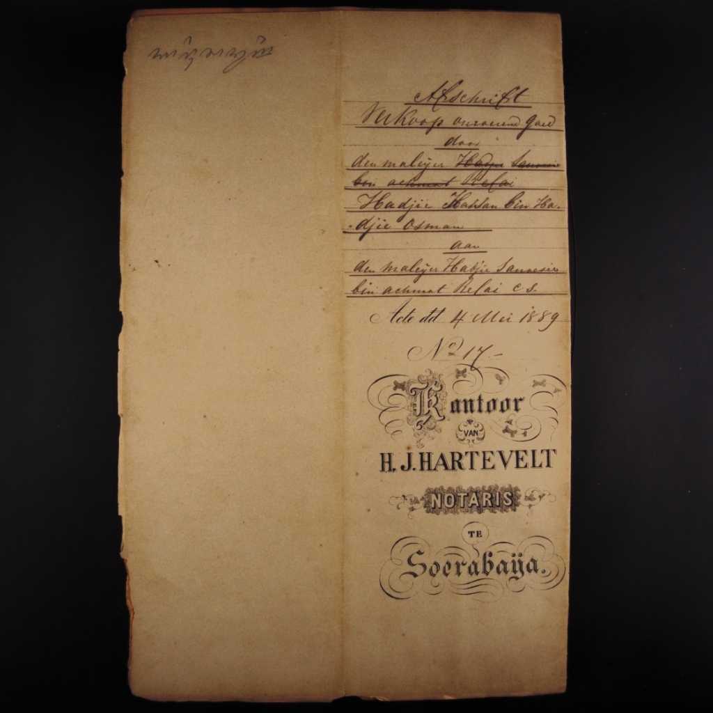 Koleksi Dokumen Tulis Tangan Pemerintahan Hindia Belanda Wilayah Surabaya Tanggal 4 Mei 1889 No 14
