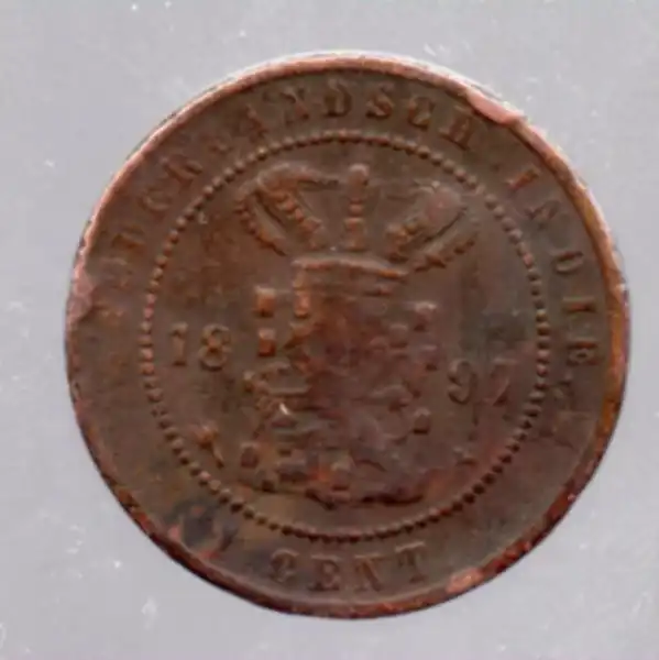 A89 Nederlandsch Indies 1 Cent Tahun 1897 Bekas Pakai Sesuai Gambar