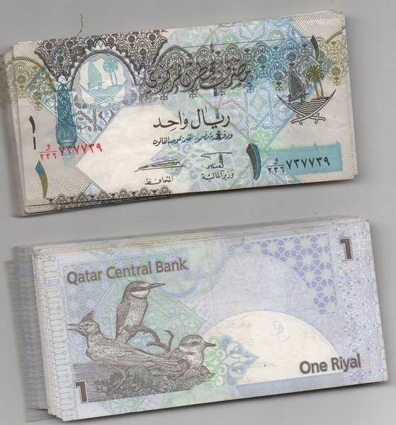 Per 1 Lembar Qatar 1 Riyal Bekas pakai Ada Lipatan Ready
