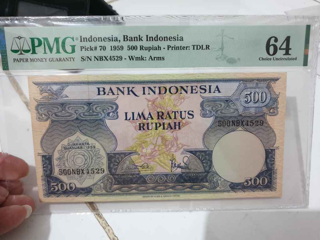 Bunga 500 1959 unc pmg 64