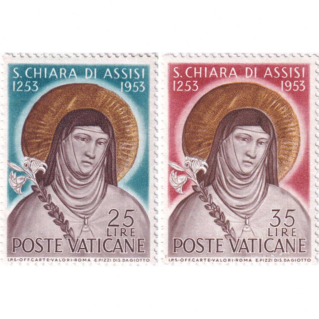 Prangko Vatican City 1953 - The 700th Anniversary of the Holy Clara of Asissis