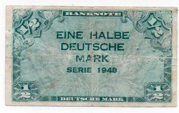 BL 838 Jerman Setengah Mark Tahun 1948 Sesuai gambar Bekas Pakai