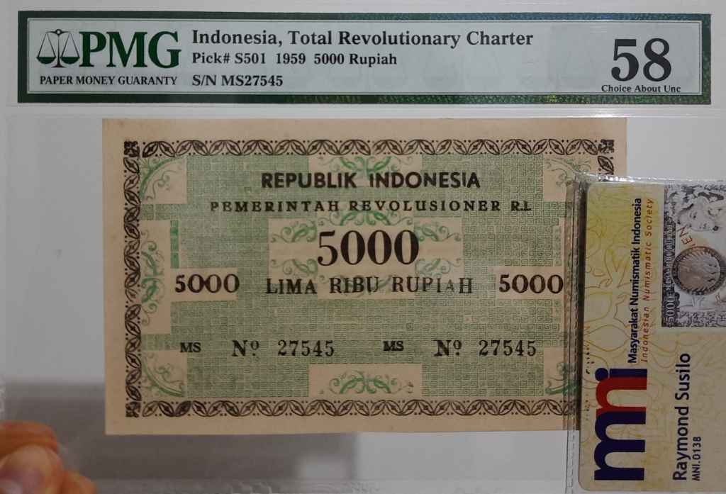 PMG58 PRRI 5000 Rupiah 1959 UKI Uang Kuno Indonesia