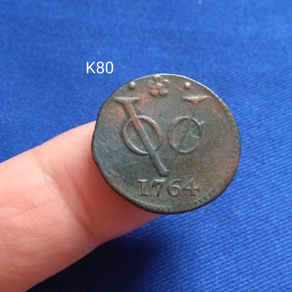 Koin Kuno VOC Duit 1764 Tembaga Asli era Belanda Tua K80