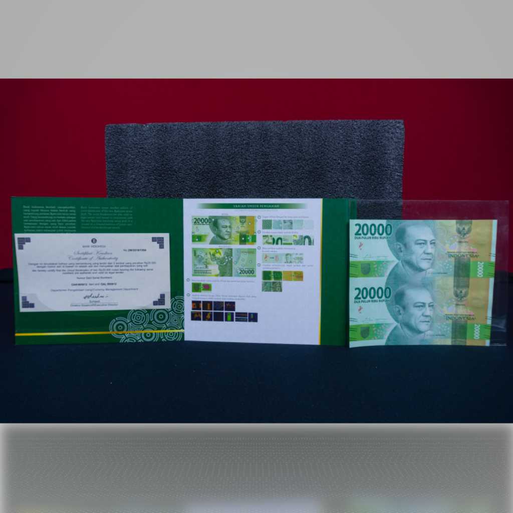 Uang Sambung 20000 Rupiah Dua Lembar