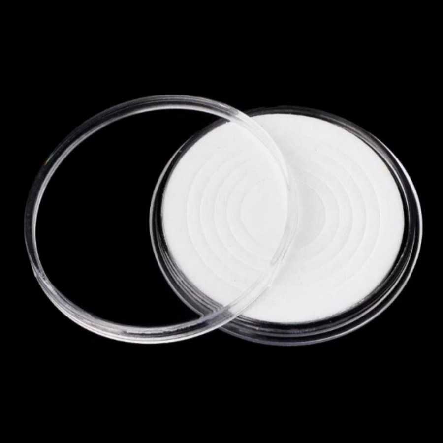 Pelindung koin Kapsul coin bulat 33 mm transparan busa bijian eceran