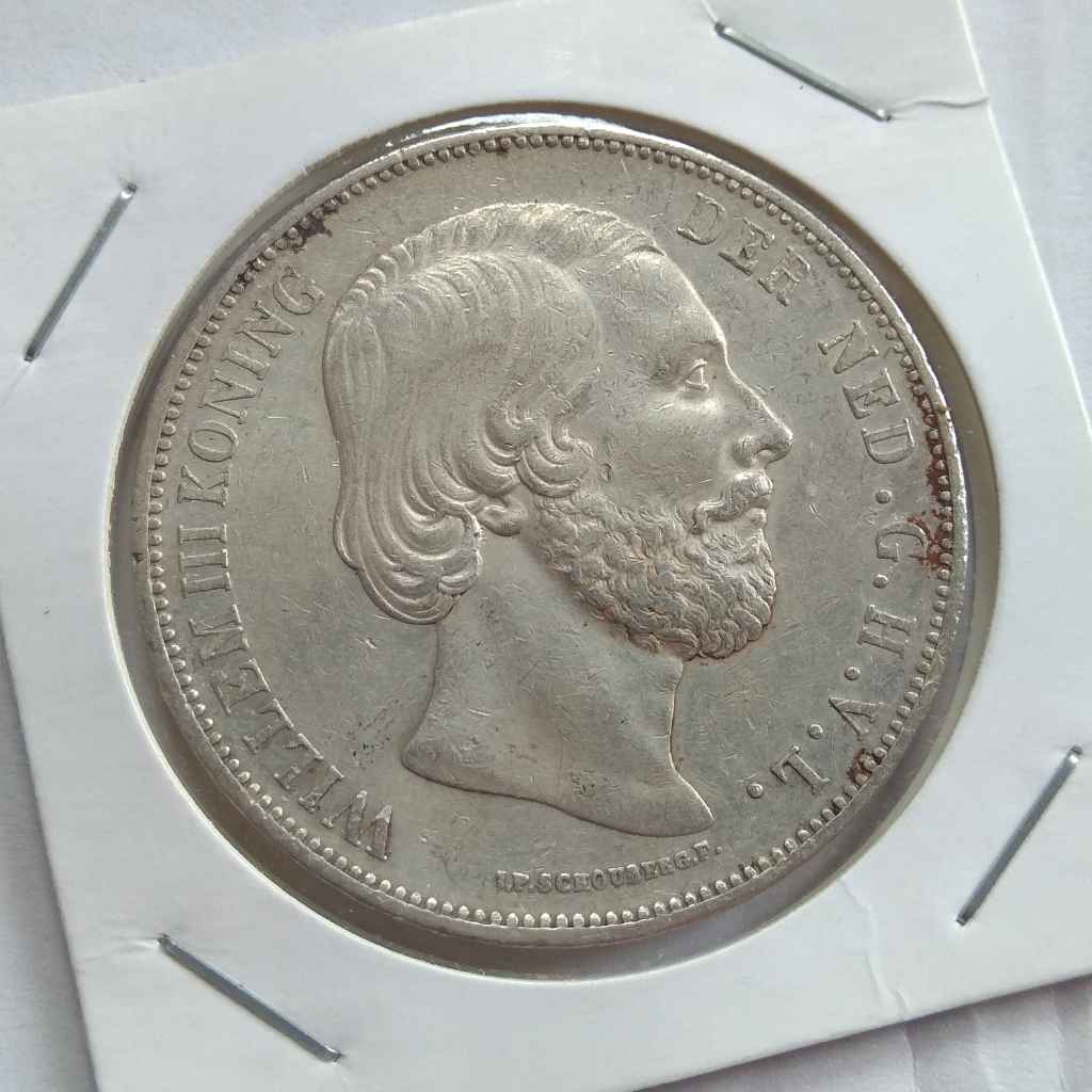 Koin Perak Kuno Willem II 2 1/2 Gulden 1871 Belanda K117