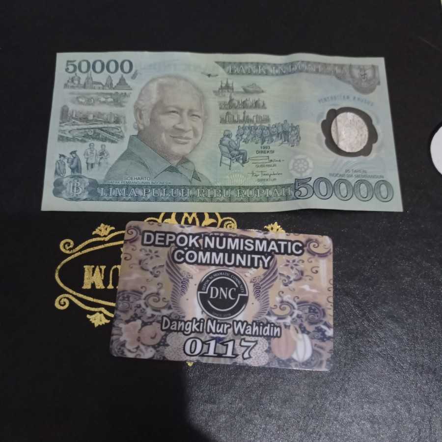 uang kuno 50.000 Soeharto polymer XF bagus