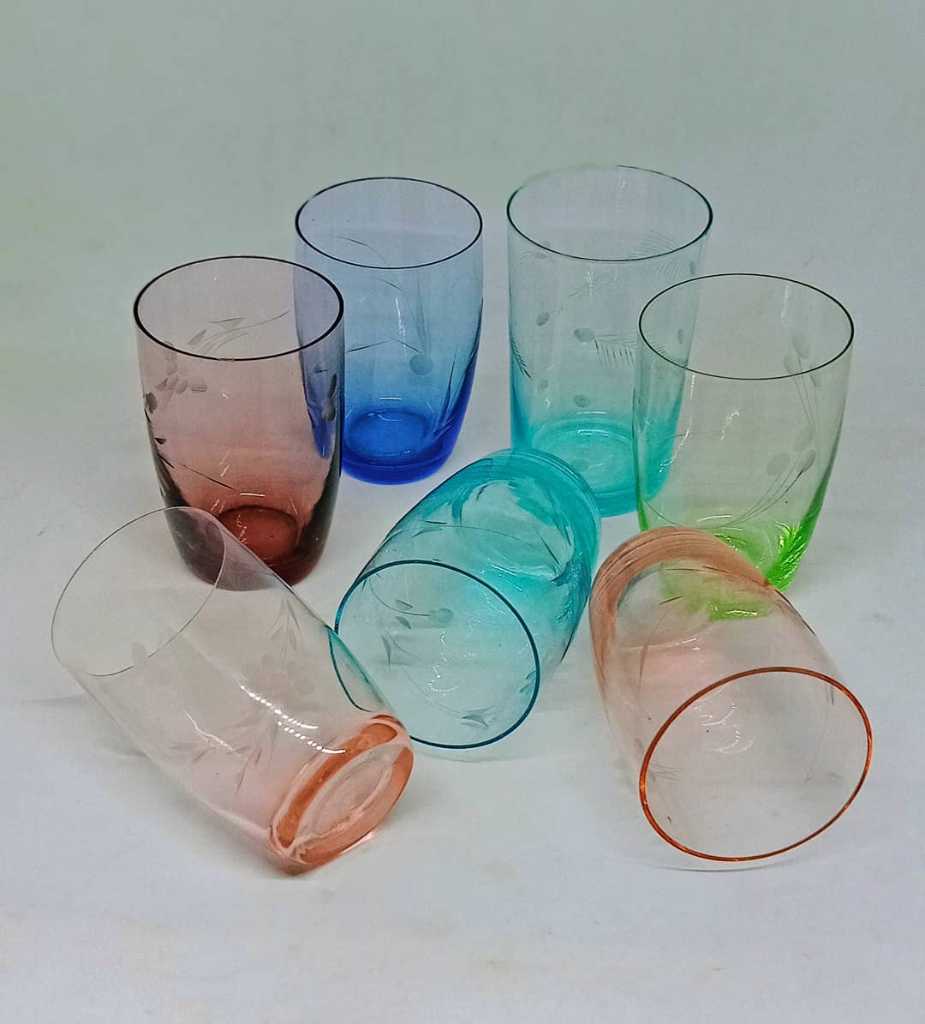 Gelas Crystal warna - warni grafir Japan..