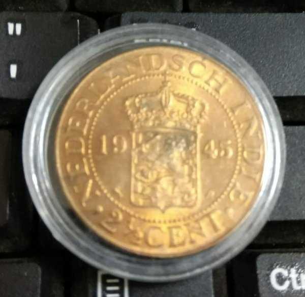 X278 Netherlands Indies Benggol 2 Setengah Cent Tahun 1945 Kondisi Sesuai Gambar Berikut Kapsul